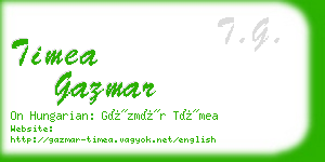 timea gazmar business card